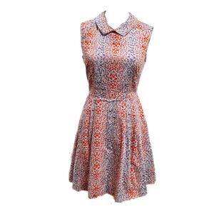 Reiss Peter pan collar sleeveless abstract dot knee length dress 2